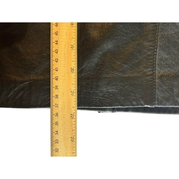 Vintage Leather Pencil Skirt Sz 6 Lamb Nappa Buttery Soft Cowgirl Core Classy - Picture 6 of 9